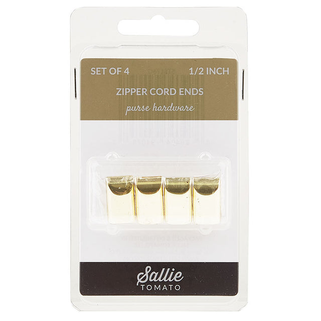 Sallie Tomato Zipper Cord Ends Set of four Gold
