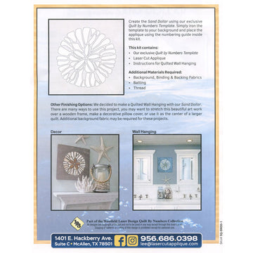Sand Dollar Sewquatic Laser Cut Kit Alternative View #3