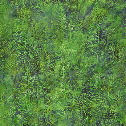 Sand Dune Batiks - Tree Texture Dark Medium Green Yardage