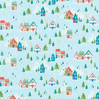 Santa Express - Scenic Teal Metallic Yardage
