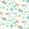 Santa Express - Scenic White Metallic Yardage