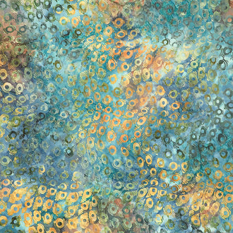 Santorini Batiks - Slanted Circles and Squares Rainbow Yardage