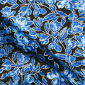 Sapphire - Small Florals Black Metallic Yardage