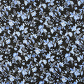 Sapphire - Tossed Florals Black Metallic Yardage