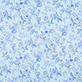 Sapphire - Tossed Florals Blue Metallic Yardage