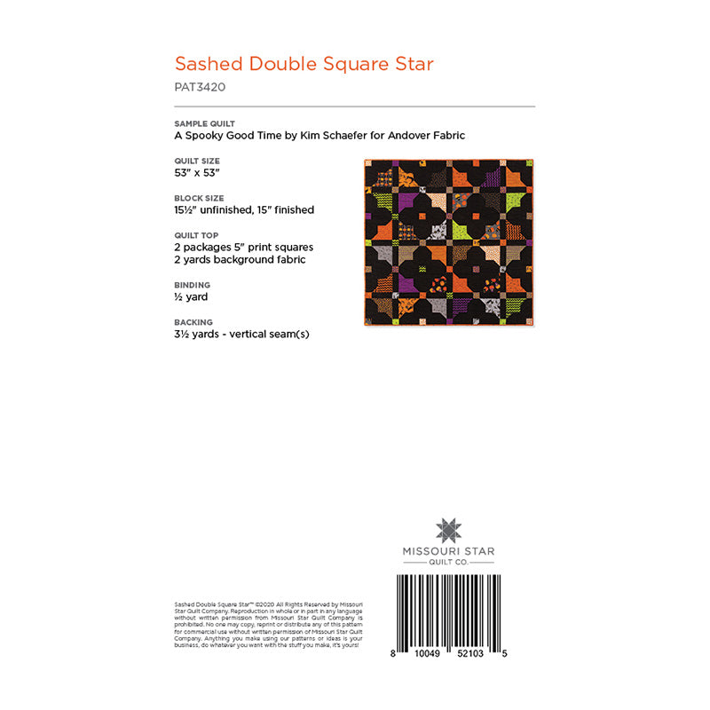 Sashed Double Square Star Quilt Pattern by Missouri Star