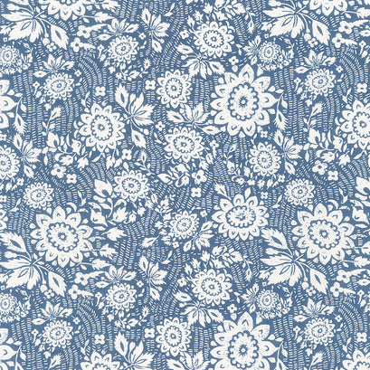 Sashiko - Floral Stitch Denim Yardage