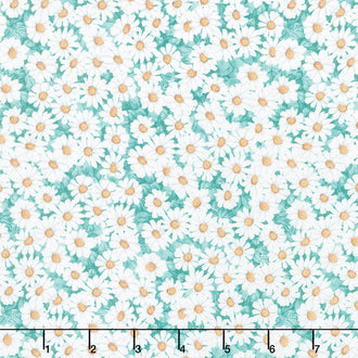Savor the Gnoment - Daisy Allover Teal Yardage