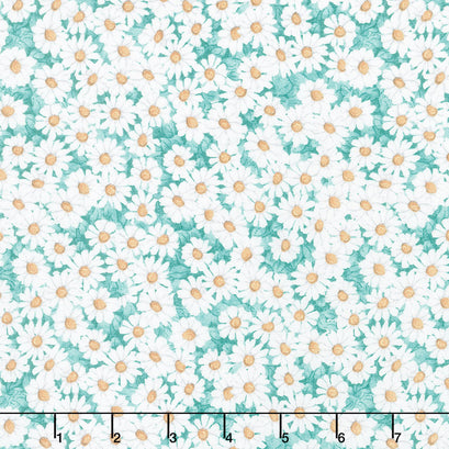 Savor the Gnoment - Daisy Allover Teal Yardage