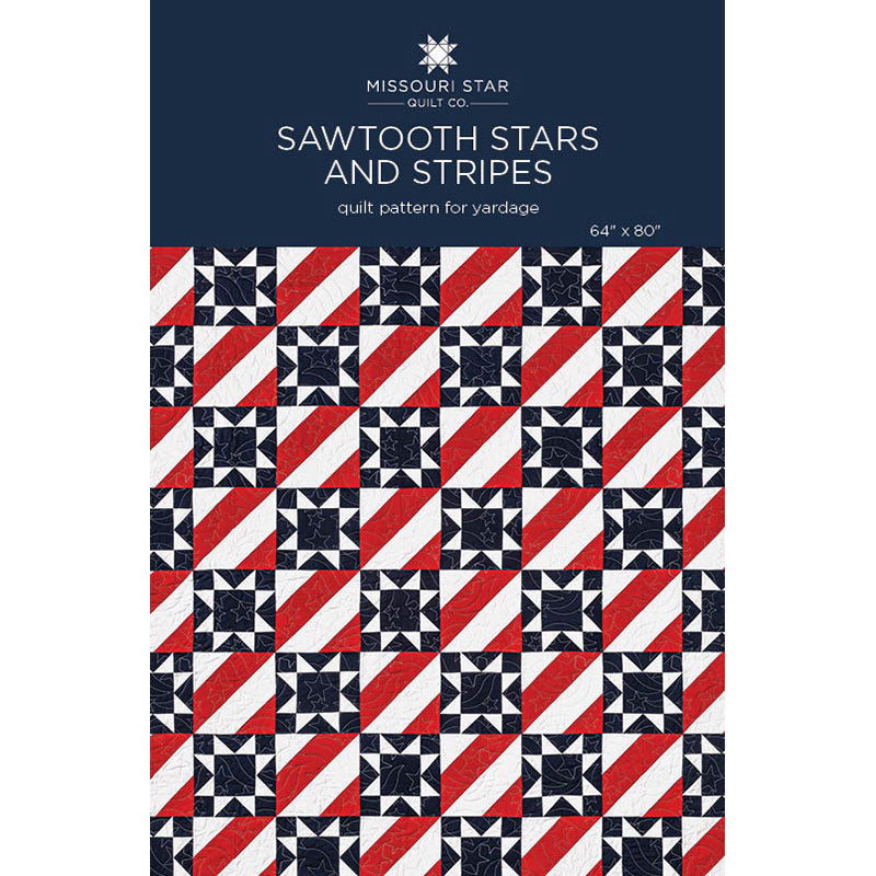 Sawtooth Stars and Stripes Quilt Pattern by Missouri Star