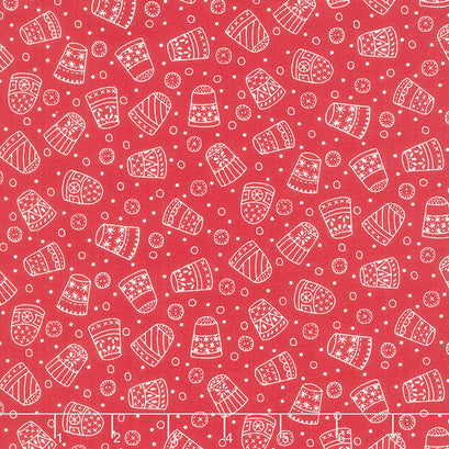 Say it with a Stitch - Thimbles Linework Red Yardage