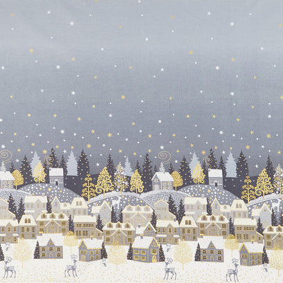 Scandi 2021 - Double Border Silver Metallic Yardage