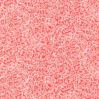 Scandi 2021 - Scroll Red Metallic Yardage