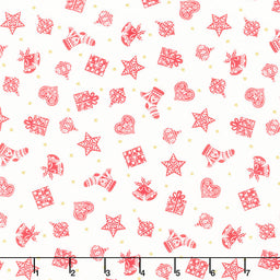 Scandi 2022 - Scatter Red Metallic Yardage