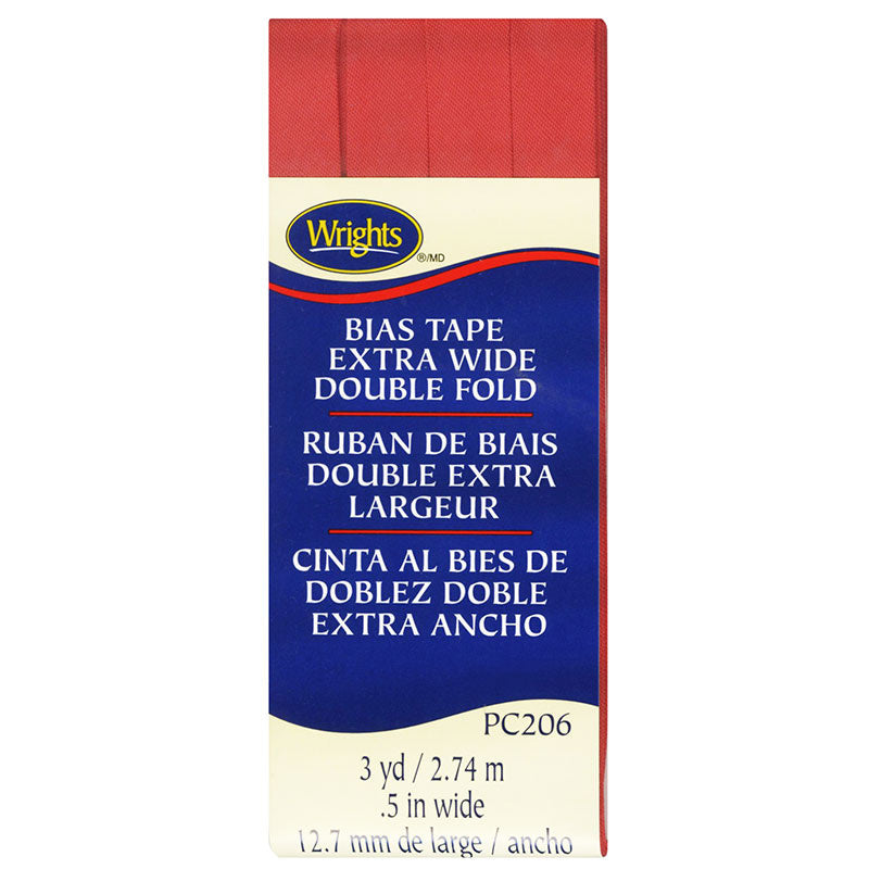 Scarlet Bias Tape Extra Wide Double Fold