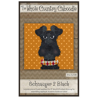 Schnauzer 2 Black Precut Fused Appliqué Pack