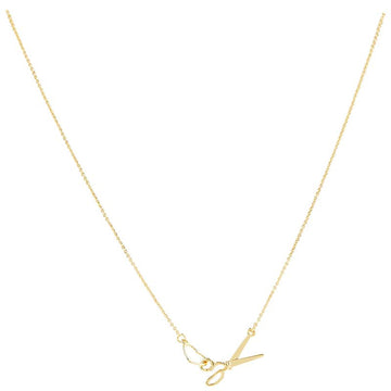 Scissor and Heart Charm Necklace - Gold