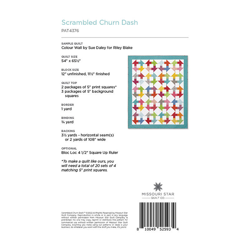 Scrambled Churn Dash Quilt Pattern by Missouri Star Alternative View #1