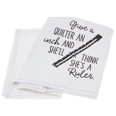 Screen Printed Towel - Give a Quilter an Inch