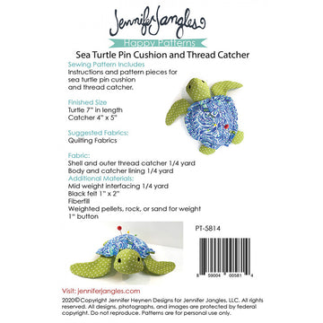 Sea Turtle Pin Cushion and Thread Catcher Pattern