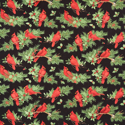 Season of Heart - Cardinal Allover Black Yardage