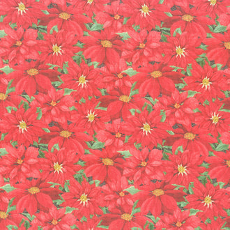 Season of Heart - Poinsettias Black Yardage