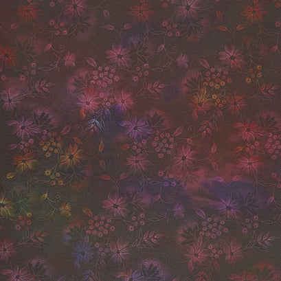 Seasons - Night Flowers Multi Digitally Printed Yardage