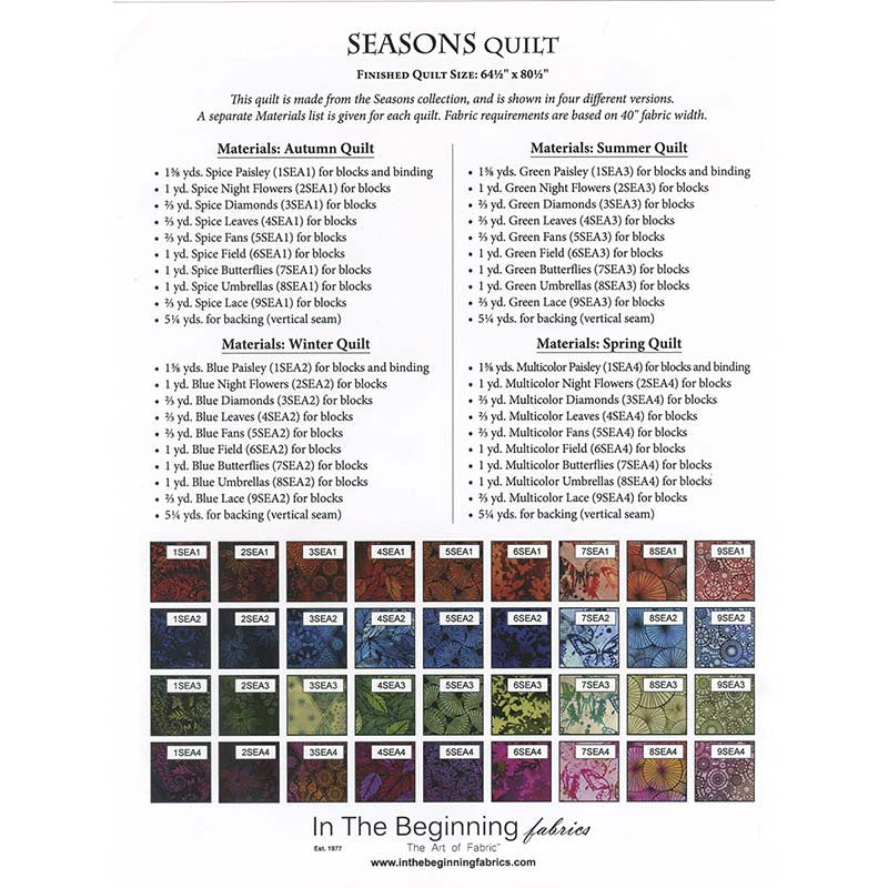 Seasons Quilt Pattern Alternative View #4