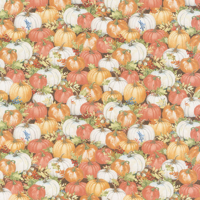 Seeds of Gratitude - Packed Pumpkins Dark Brown Yardage