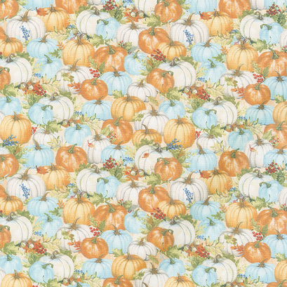 Seeds of Gratitude - Packed Pumpkins Tan Yardage