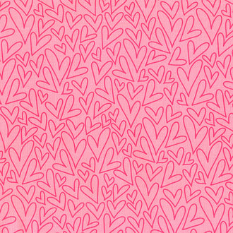 Sending Love - Hearts Pink Yardage