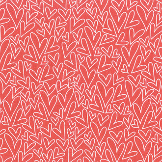Sending Love - Hearts Red Yardage