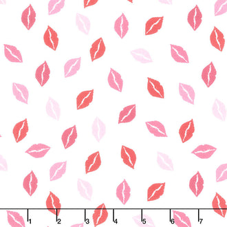 Sending Love - Kisses White Yardage