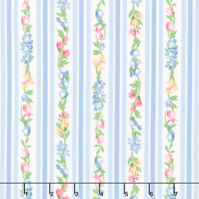 Serene - Stripes Blue Yardage