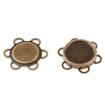 Sew-On Magnetic Snap - 18mm Antique Brass Primary Image