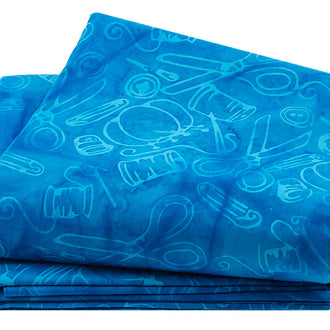 Sew Fine Batiks - Notions Turquoise 5 Yard Cut