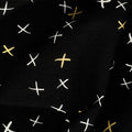 Sew Happy Canvas - Crosses Black Metallic Yardage