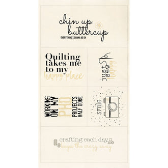 Sew Happy Canvas - Natural Metallic Panel