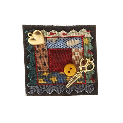 Sew Happy Log Cabin Quilter's Pin