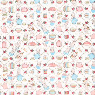 Sew Kewpie - Kewpie Kitchen Baking White Yardage
