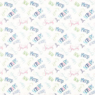 Sew Little Time - Words Cream Yardage