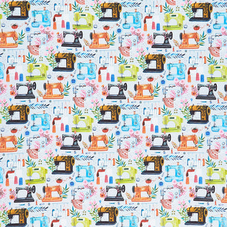 Sew Mischievous - Sewing Machines Multi Digitally Printed Yardage