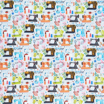 Sew Mischievous - Sewing Machines Multi Digitally Printed Yardage
