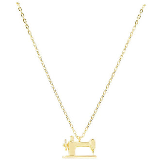 Sewing Machine Charm Pendant - Gold