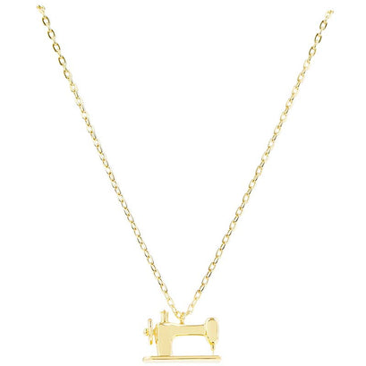 Sewing Machine Charm Pendant - Gold