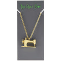 Sewing Machine Charm Pendant - Gold