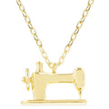 Sewing Machine Charm Pendant - Gold