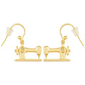 Sewing Machine Drop Earrings - Gold