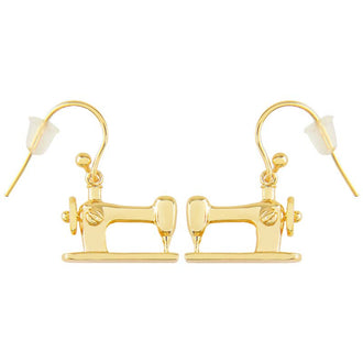 Sewing Machine Drop Earrings - Gold