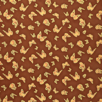 Shades of the Season 12 - Butterflies Brown Metallic Yardage